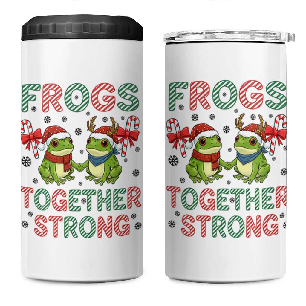 Frogs Together Strong 4 in 1 Can Cooler Tumbler Funny Portland Christmas Resist Gift - Wonder Print Shop