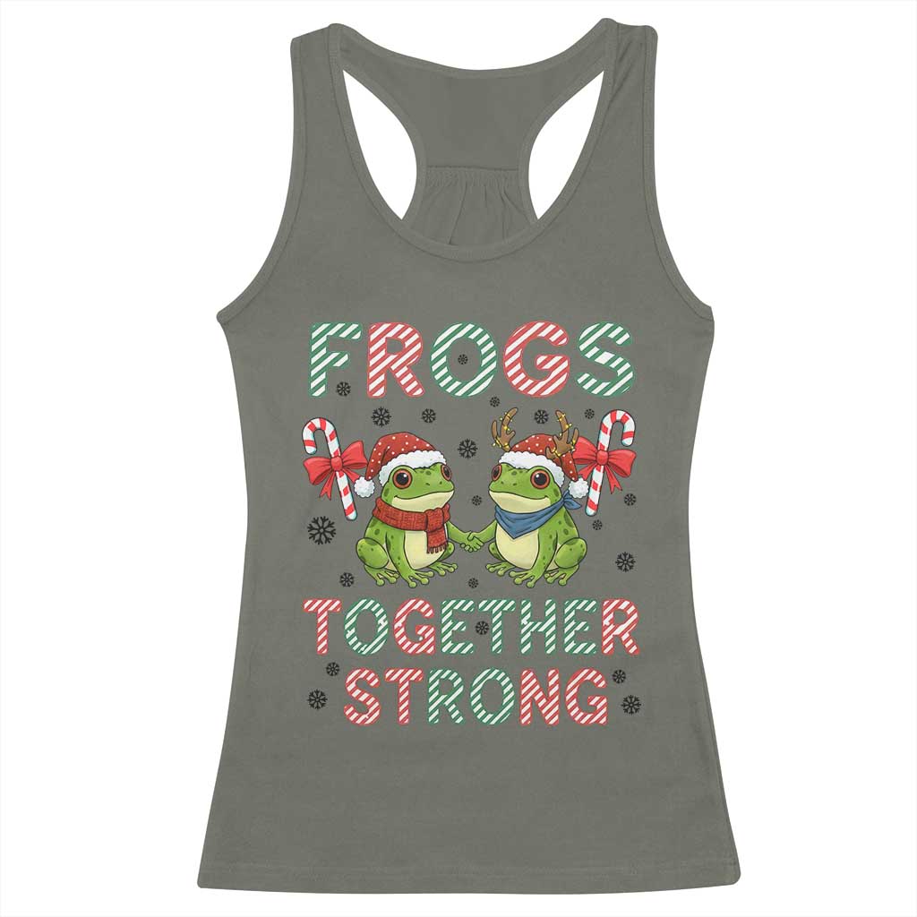 Frogs Together Strong Racerback Tank Top Funny Portland Christmas Resist Gift - Wonder Print Shop