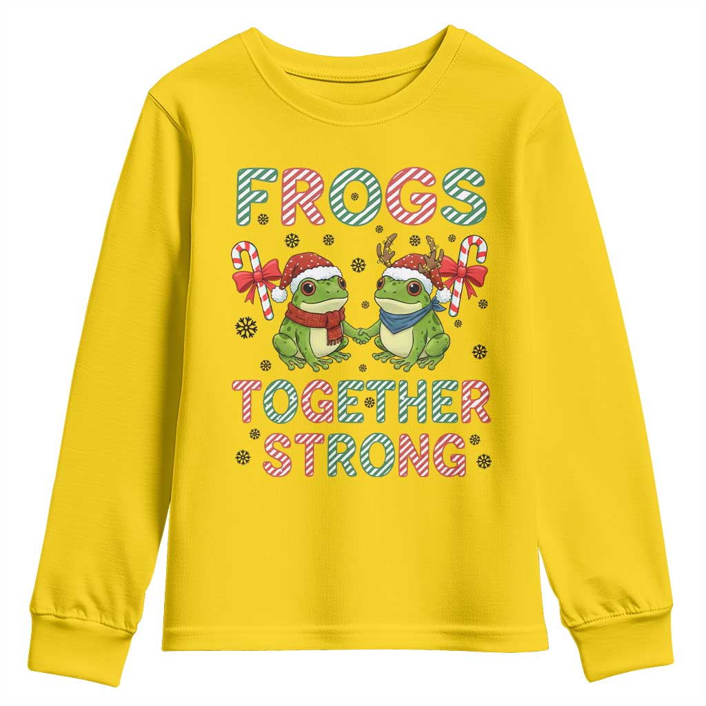 Frogs Together Strong Youth Sweatshirt Funny Portland Christmas Resist Gift - Wonder Print Shop