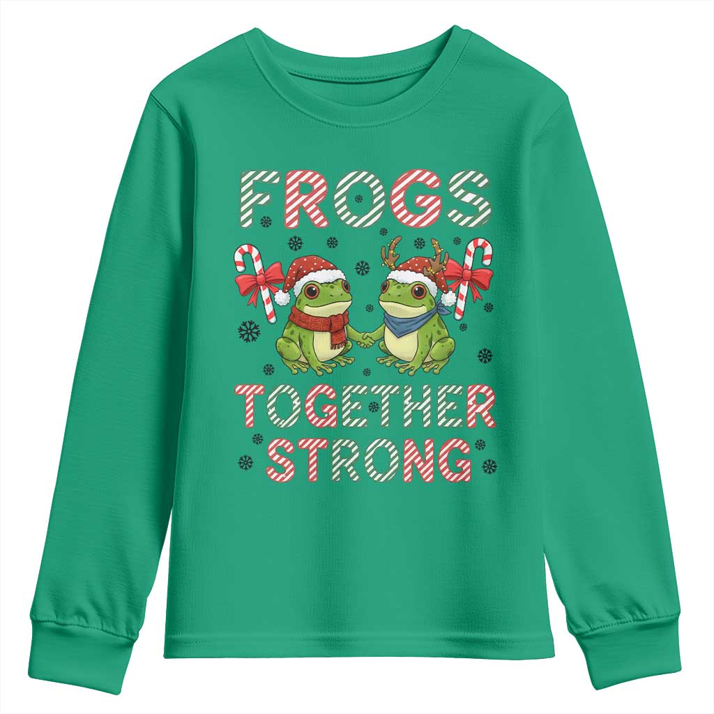 Frogs Together Strong Youth Sweatshirt Funny Portland Christmas Resist Gift - Wonder Print Shop