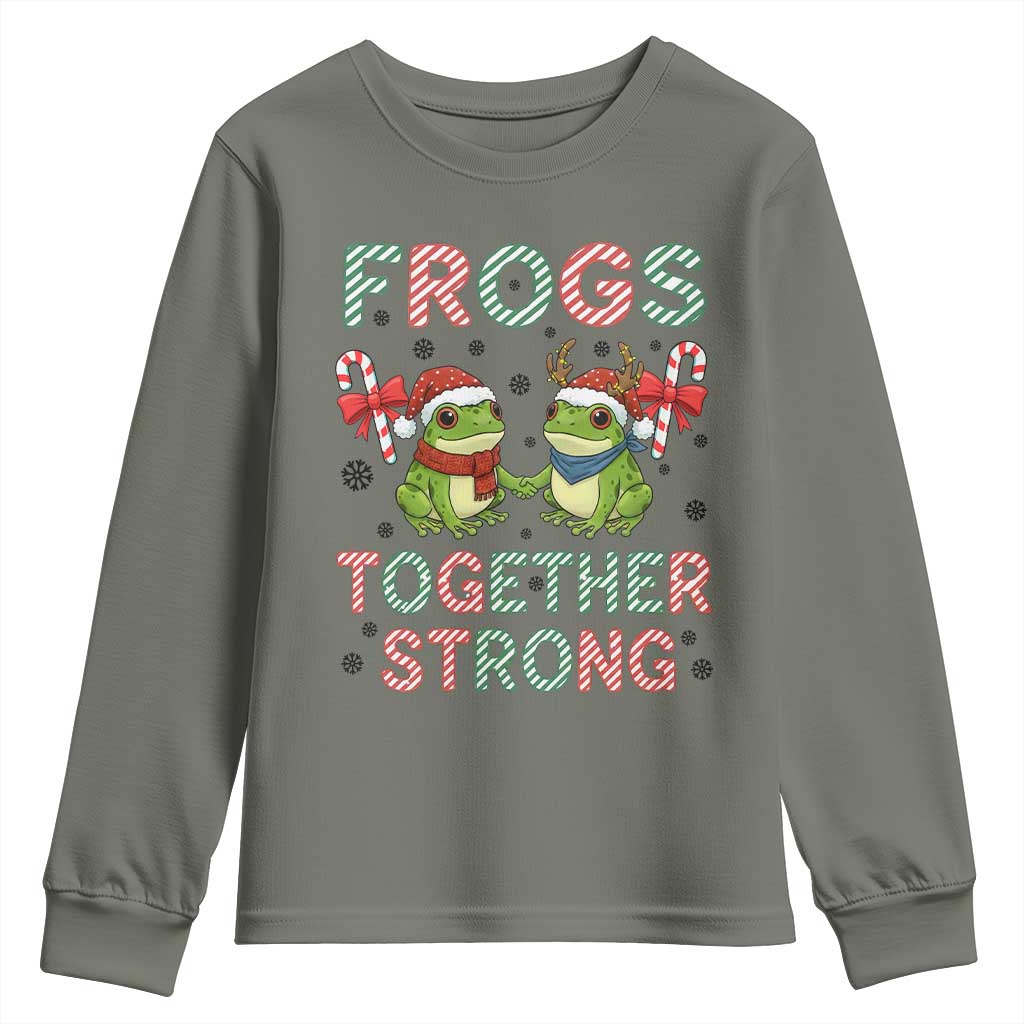 Frogs Together Strong Youth Sweatshirt Funny Portland Christmas Resist Gift - Wonder Print Shop