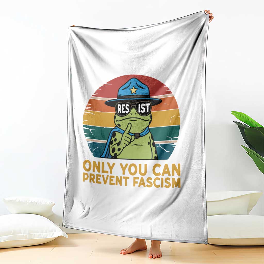 Only You Can Prevent Fascism Throw Blanket Funny Portland Frog Protest Gift - Wonder Print Shop