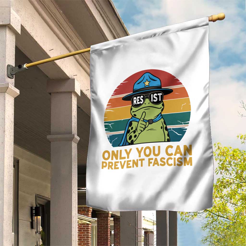 Only You Can Prevent Fascism Garden Flag Funny Portland Frog Protest Gift - Wonder Print Shop