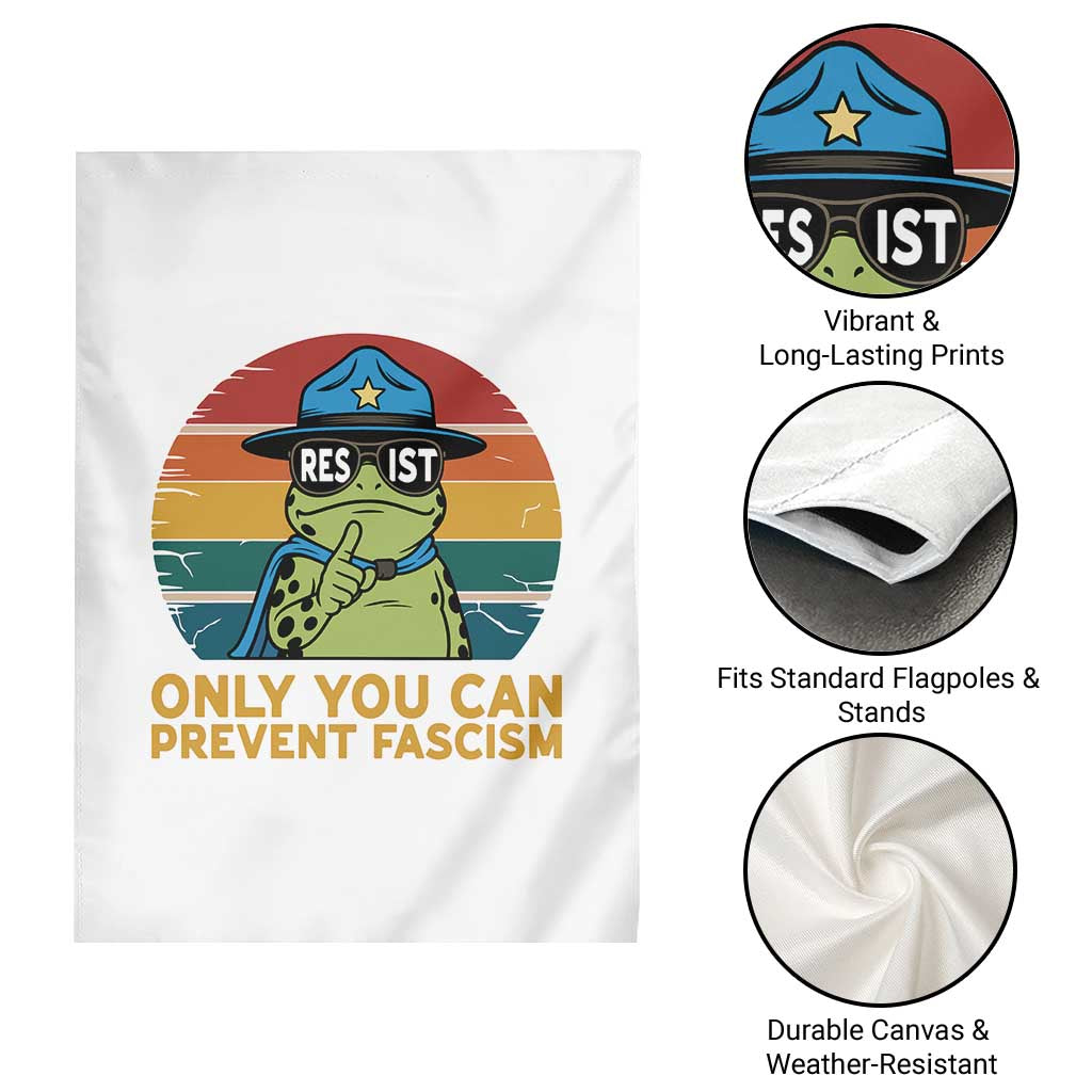 Only You Can Prevent Fascism Garden Flag Funny Portland Frog Protest Gift - Wonder Print Shop