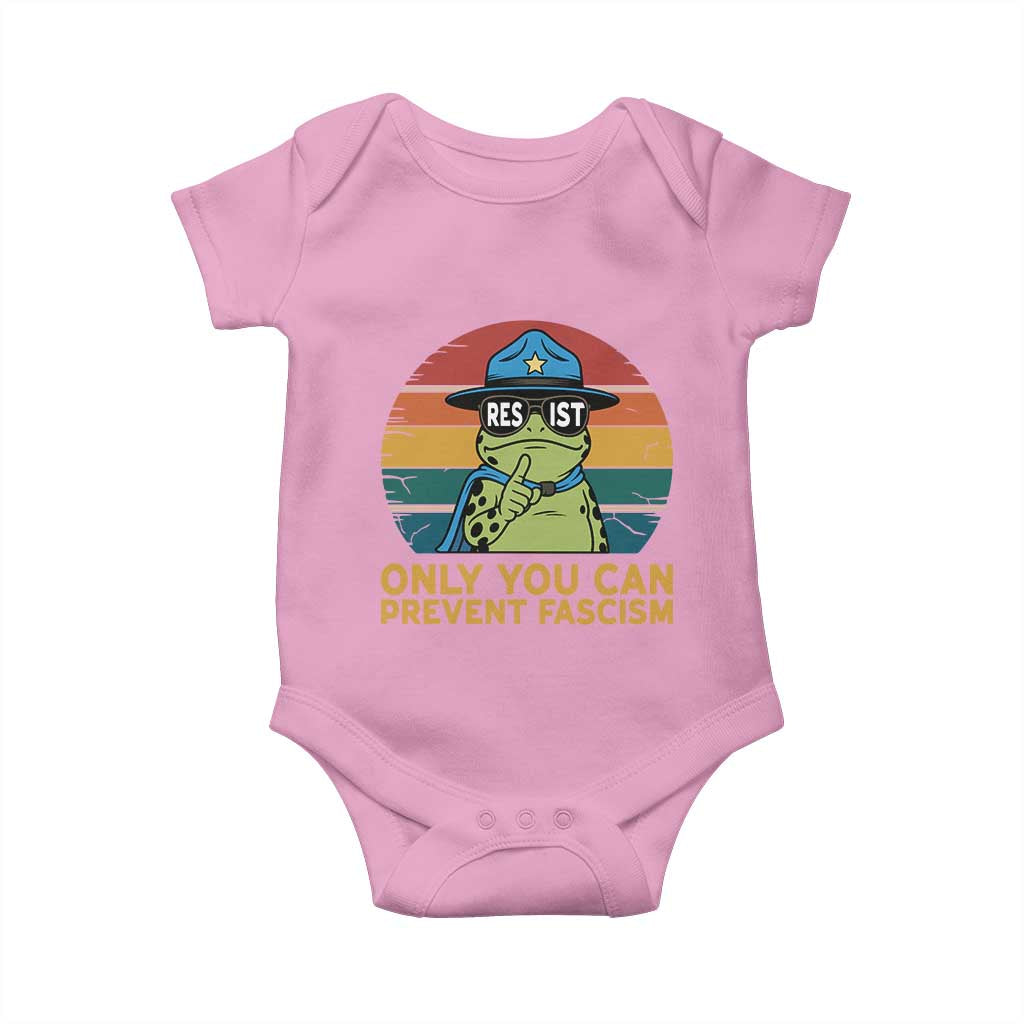 Only You Can Prevent Fascism Baby Onesie Funny Portland Frog Protest Gift - Wonder Print Shop