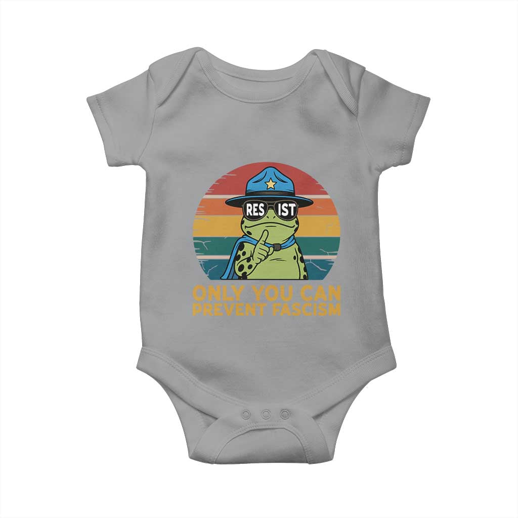 Only You Can Prevent Fascism Baby Onesie Funny Portland Frog Protest Gift - Wonder Print Shop