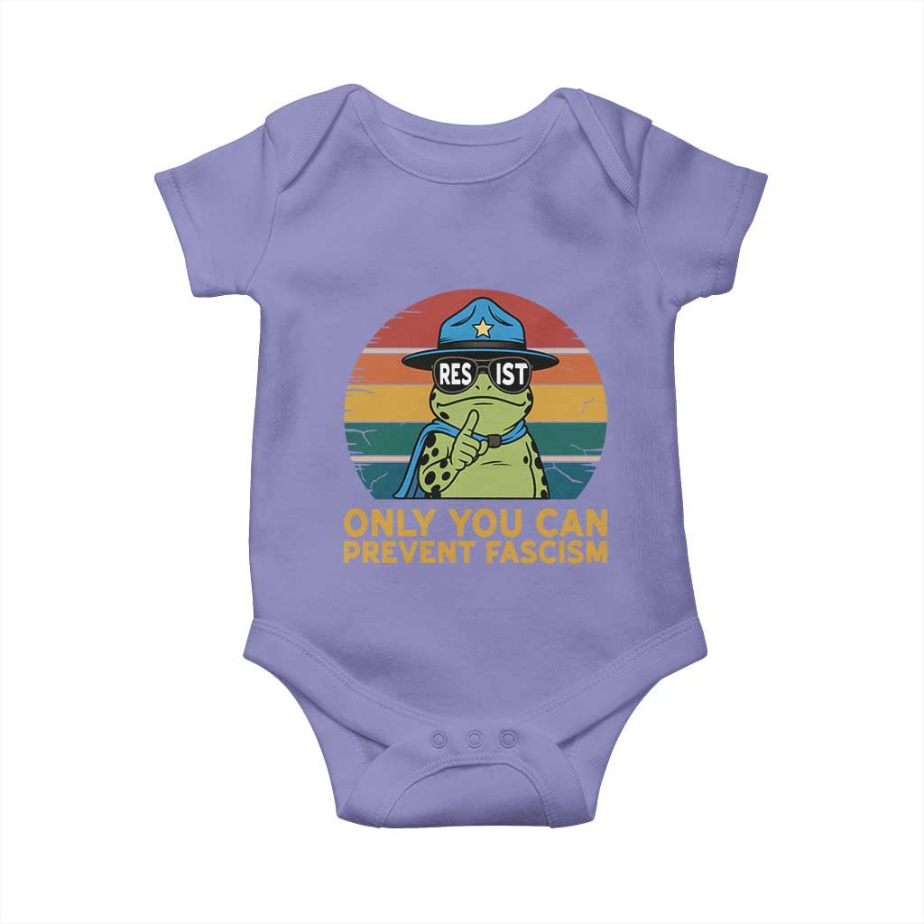 Only You Can Prevent Fascism Baby Onesie Funny Portland Frog Protest Gift - Wonder Print Shop