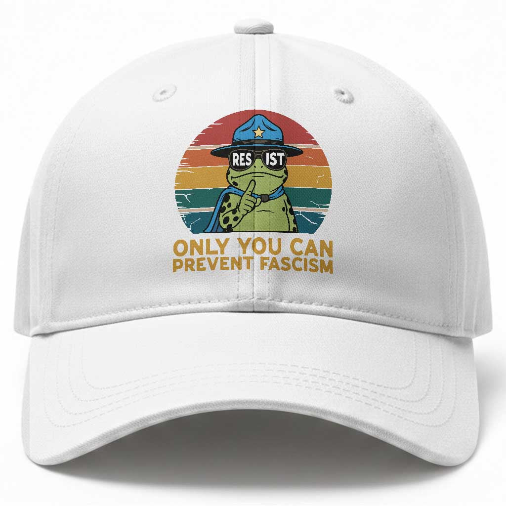 Only You Can Prevent Fascism Baseball Cap Funny Portland Frog Protest Gift