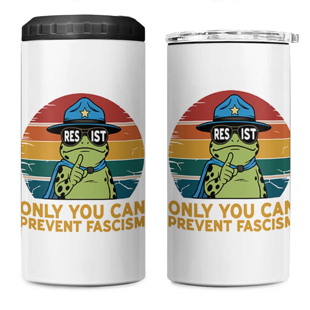 Only You Can Prevent Fascism 4 in 1 Can Cooler Tumbler Funny Portland Frog Protest Gift - Wonder Print Shop