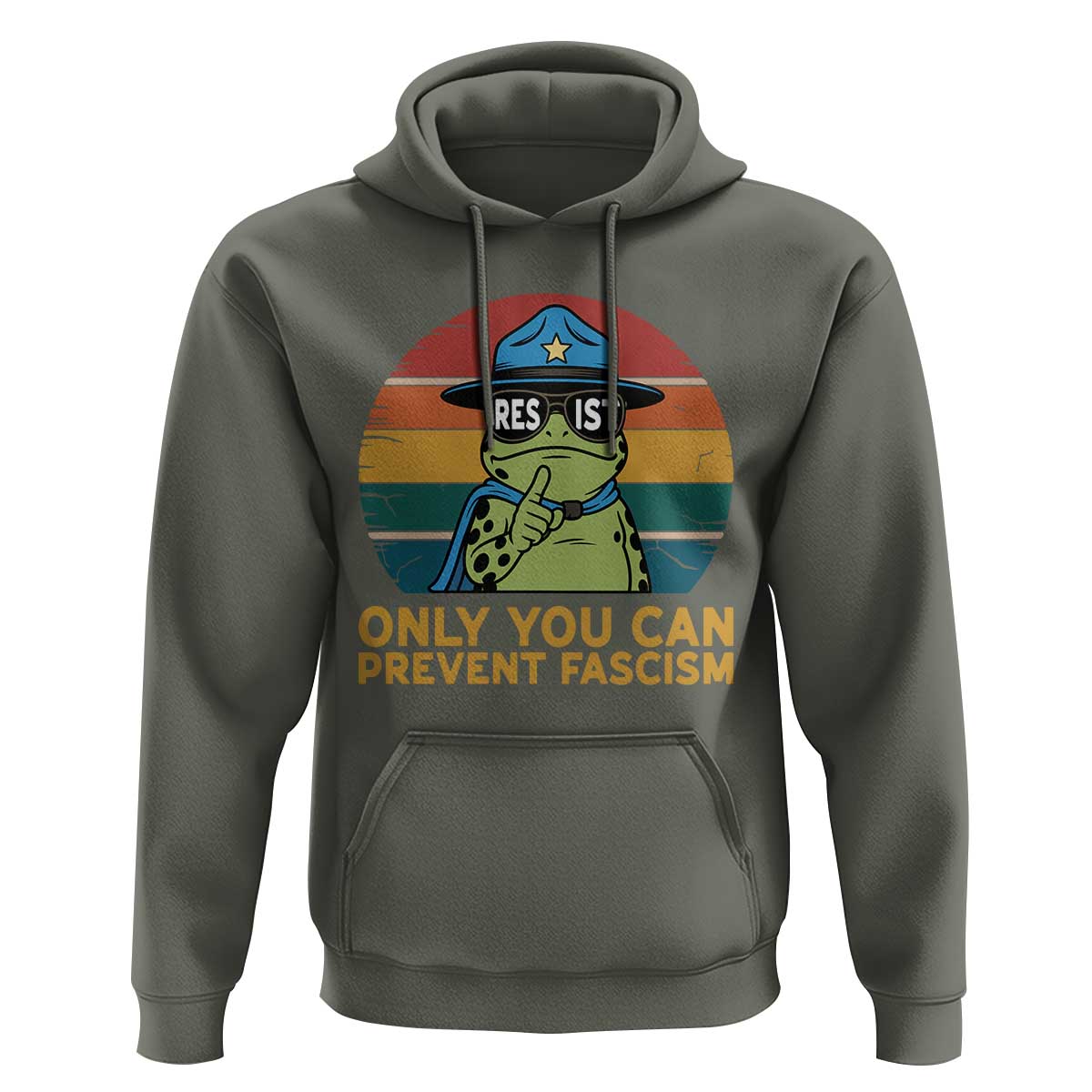 Only You Can Prevent Fascism Hoodie Funny Portland Frog Protest Gift - Wonder Print Shop