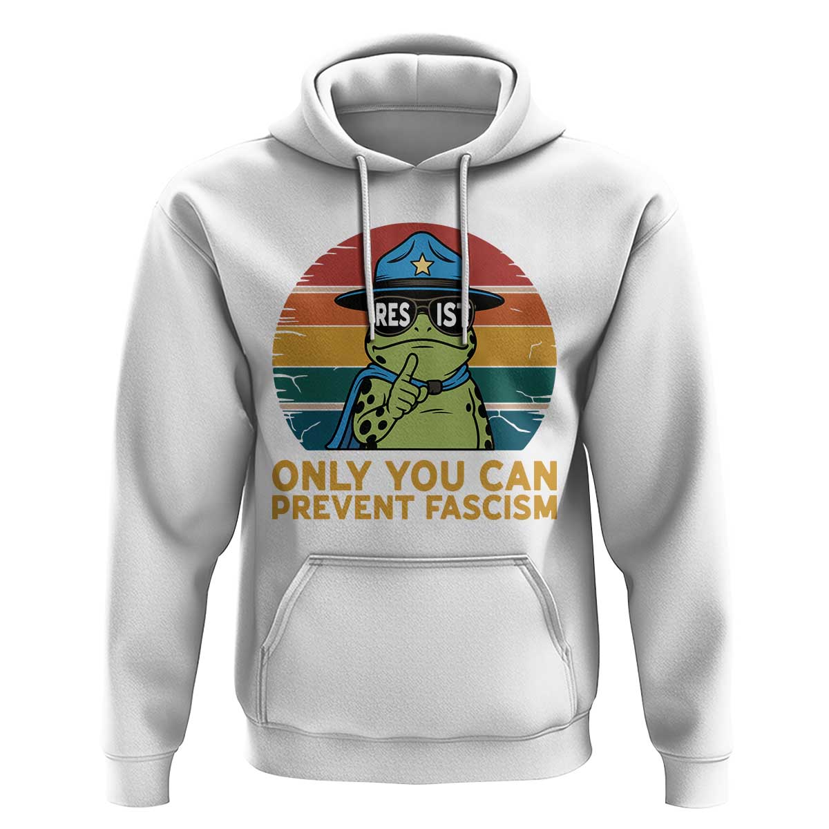 Only You Can Prevent Fascism Hoodie Funny Portland Frog Protest Gift - Wonder Print Shop