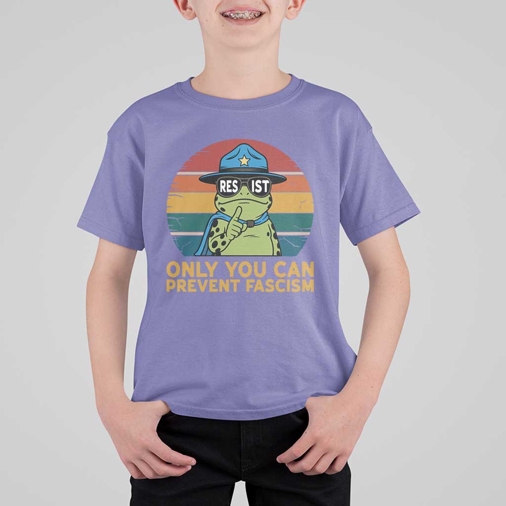 Only You Can Prevent Fascism T Shirt For Kid Funny Portland Frog Protest Gift - Wonder Print Shop
