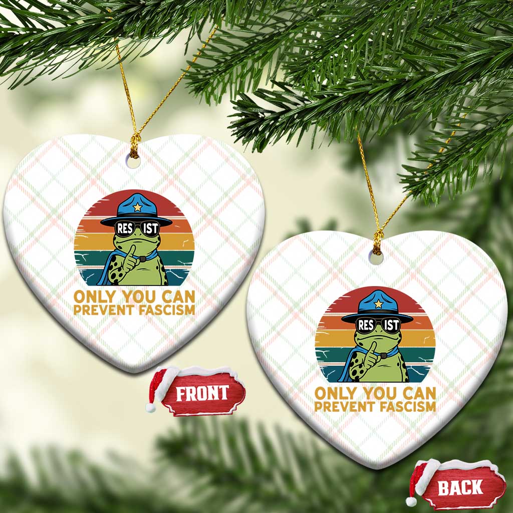 Only You Can Prevent Fascism Ceramic Ornament Funny Portland Frog Protest Gift - Wonder Print Shop