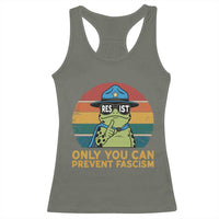 Only You Can Prevent Fascism Racerback Tank Top Funny Portland Frog Protest Gift - Wonder Print Shop