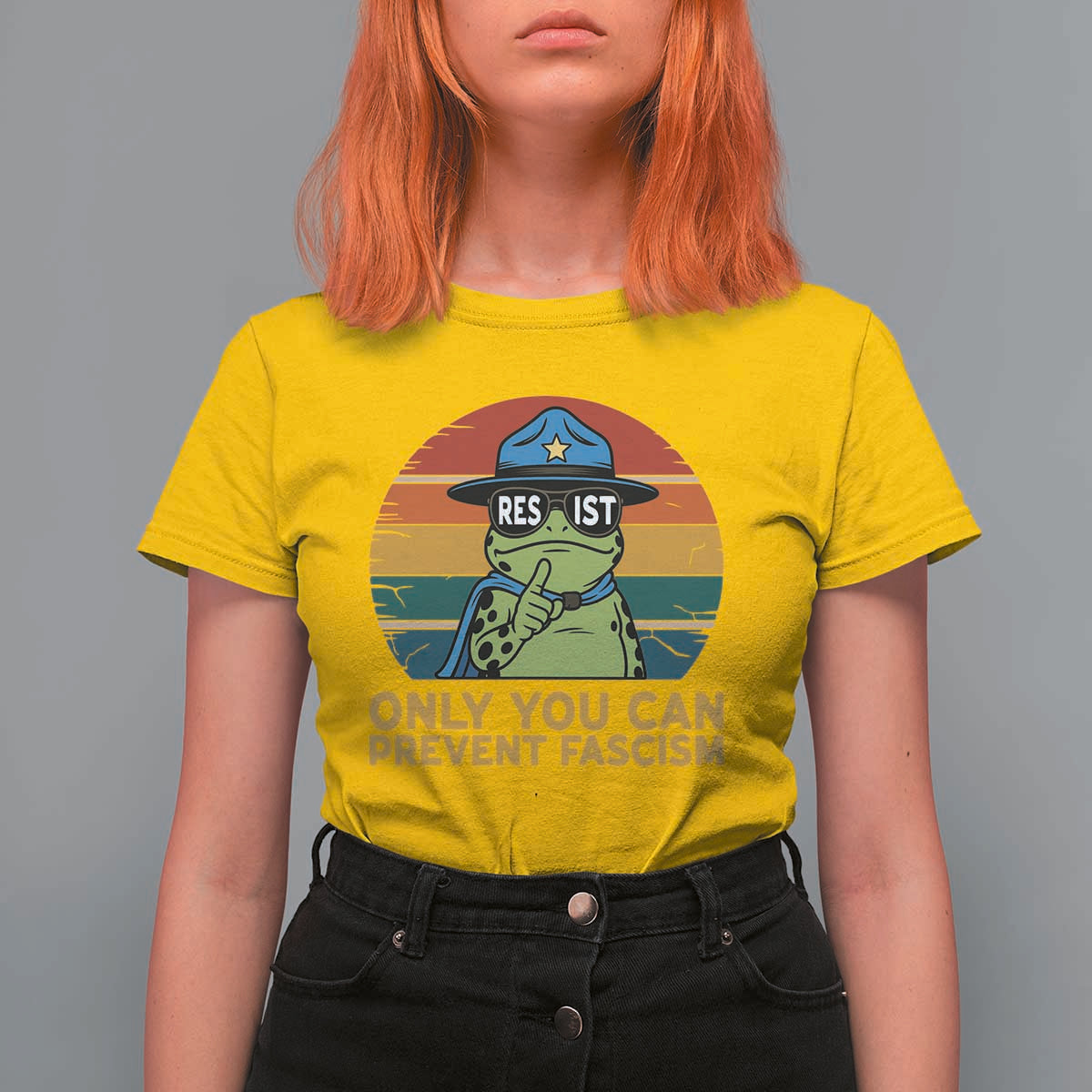 Only You Can Prevent Fascism T Shirt For Women Funny Portland Frog Protest Gift - Wonder Print Shop