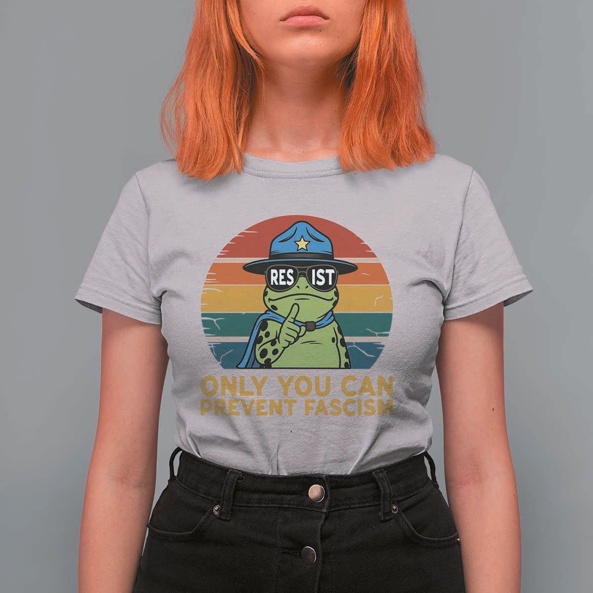 Only You Can Prevent Fascism T Shirt For Women Funny Portland Frog Protest Gift - Wonder Print Shop