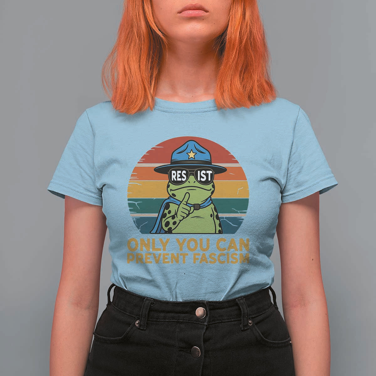 Only You Can Prevent Fascism T Shirt For Women Funny Portland Frog Protest Gift - Wonder Print Shop