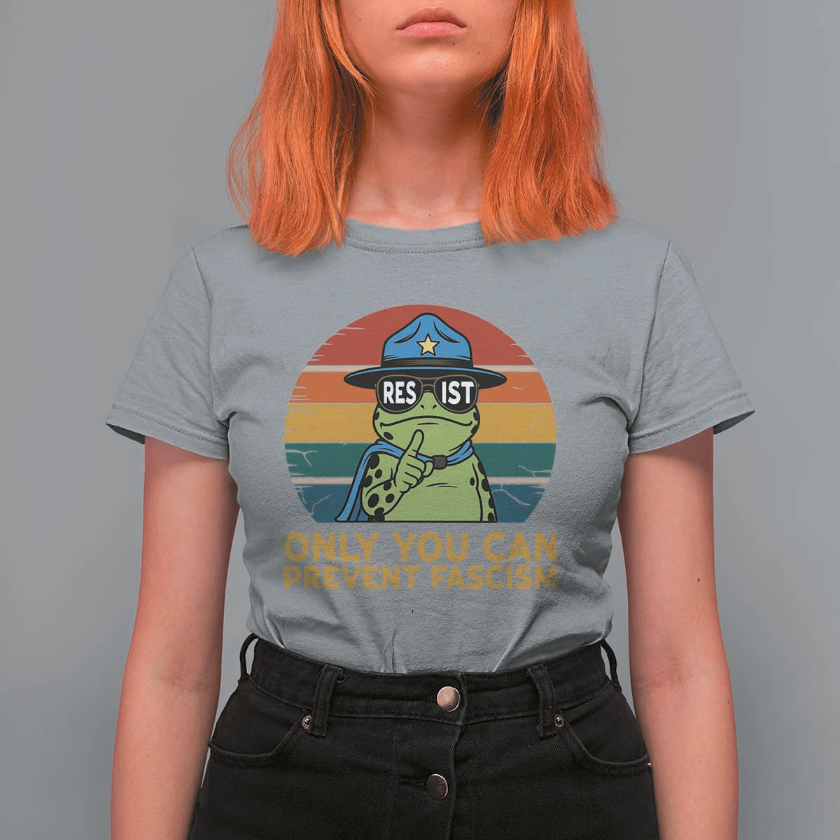 Only You Can Prevent Fascism T Shirt For Women Funny Portland Frog Protest Gift - Wonder Print Shop