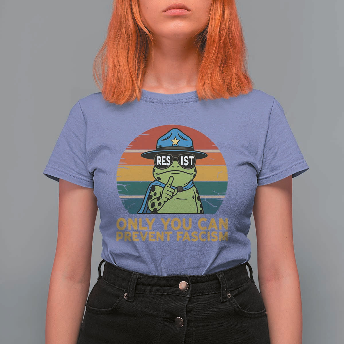 Only You Can Prevent Fascism T Shirt For Women Funny Portland Frog Protest Gift - Wonder Print Shop