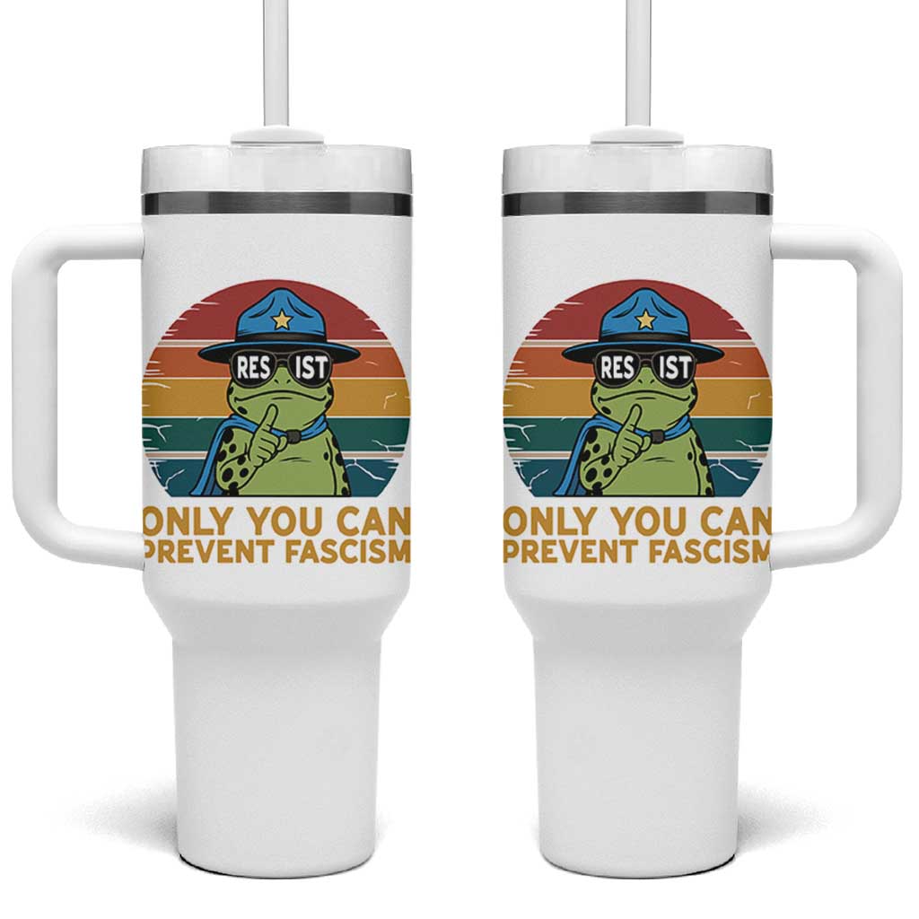 Only You Can Prevent Fascism Tumbler With Handle Funny Portland Frog Protest Gift - Wonder Print Shop