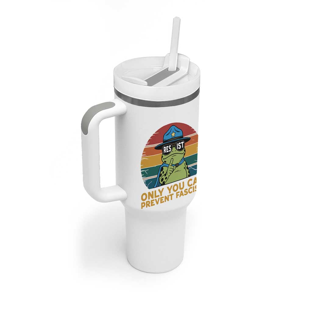Only You Can Prevent Fascism Tumbler With Handle Funny Portland Frog Protest Gift - Wonder Print Shop