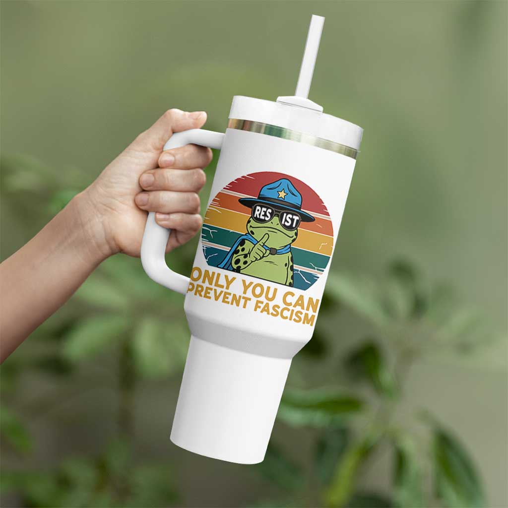 Only You Can Prevent Fascism Tumbler With Handle Funny Portland Frog Protest Gift - Wonder Print Shop