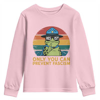 Only You Can Prevent Fascism Youth Sweatshirt Funny Portland Frog Protest Gift - Wonder Print Shop