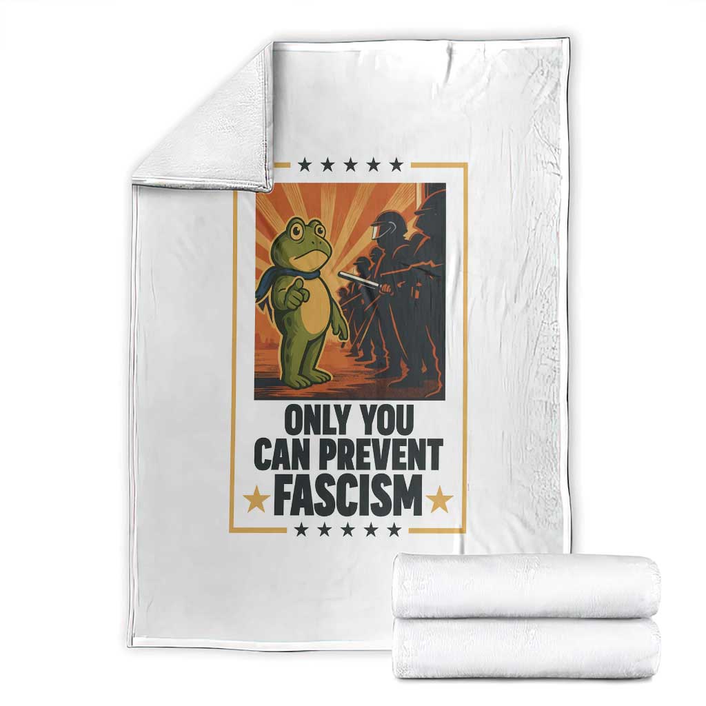 Funny Portland Frog Protest Throw Blanket Only You Can Prevent Fascism Gift - Wonder Print Shop