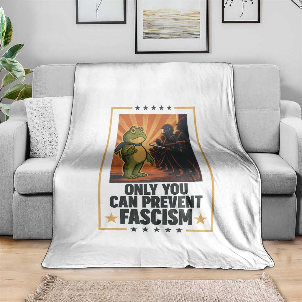 Funny Portland Frog Protest Throw Blanket Only You Can Prevent Fascism Gift - Wonder Print Shop