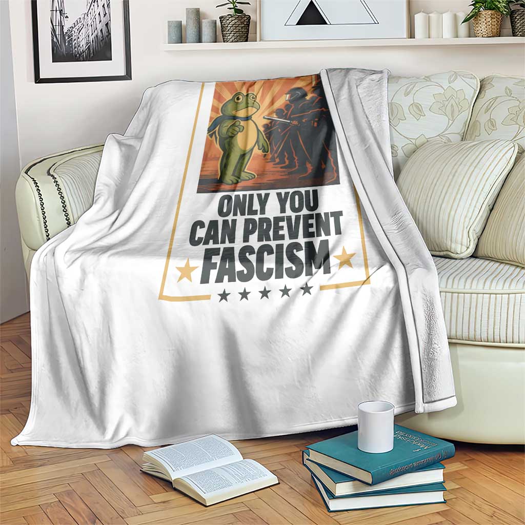 Funny Portland Frog Protest Throw Blanket Only You Can Prevent Fascism Gift - Wonder Print Shop
