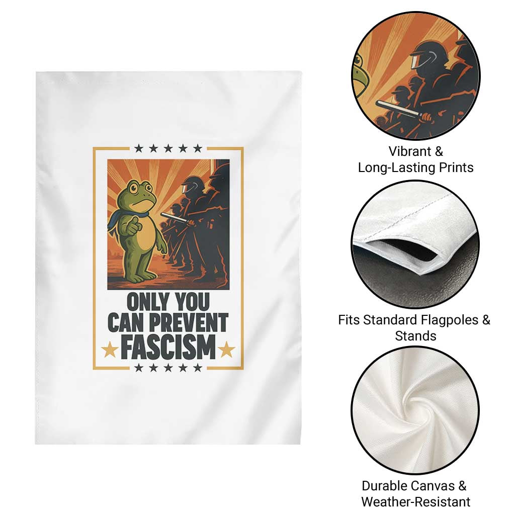Funny Portland Frog Protest Garden Flag Only You Can Prevent Fascism Gift - Wonder Print Shop