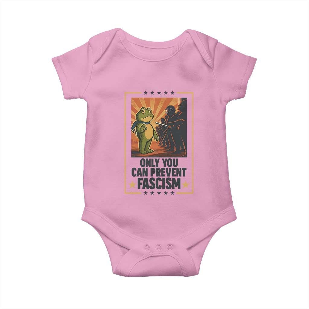 Funny Portland Frog Protest Baby Onesie Only You Can Prevent Fascism Gift - Wonder Print Shop