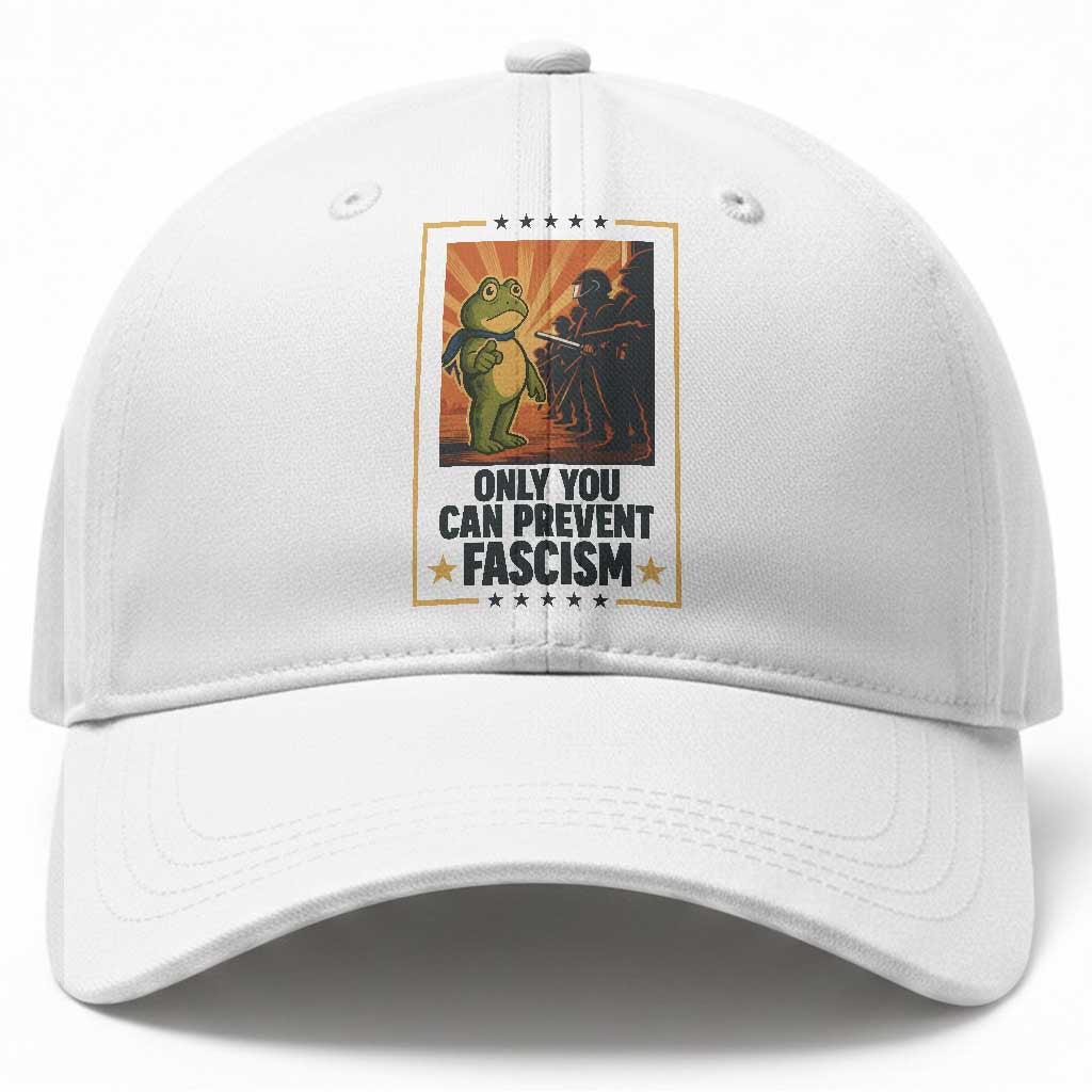 Funny Portland Frog Protest Baseball Cap Only You Can Prevent Fascism Gift