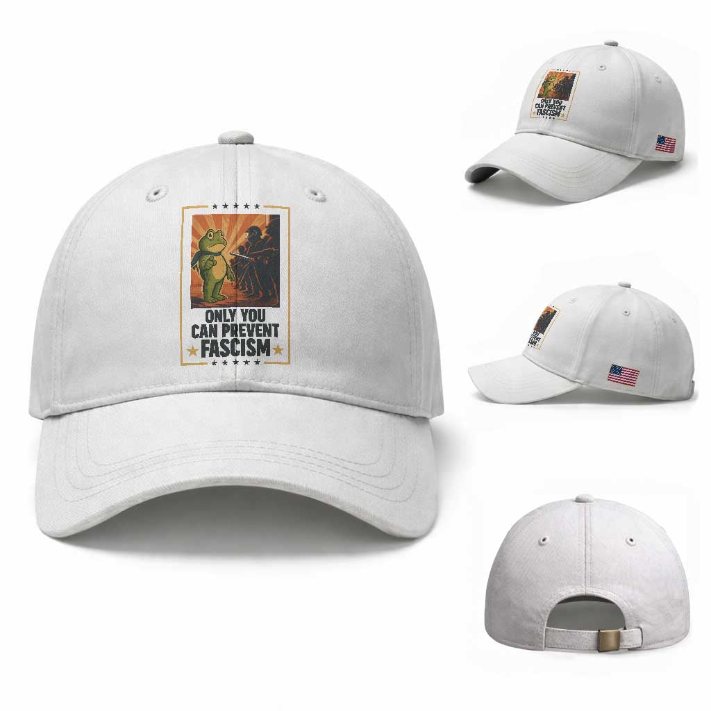 Funny Portland Frog Protest Baseball Cap Only You Can Prevent Fascism Gift
