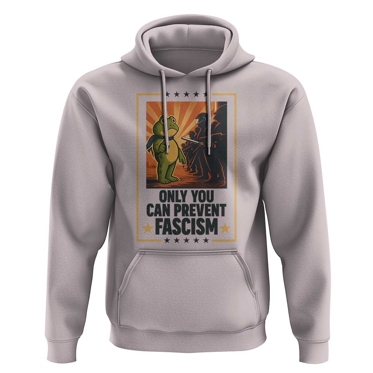 Funny Portland Frog Protest Hoodie Only You Can Prevent Fascism Gift - Wonder Print Shop