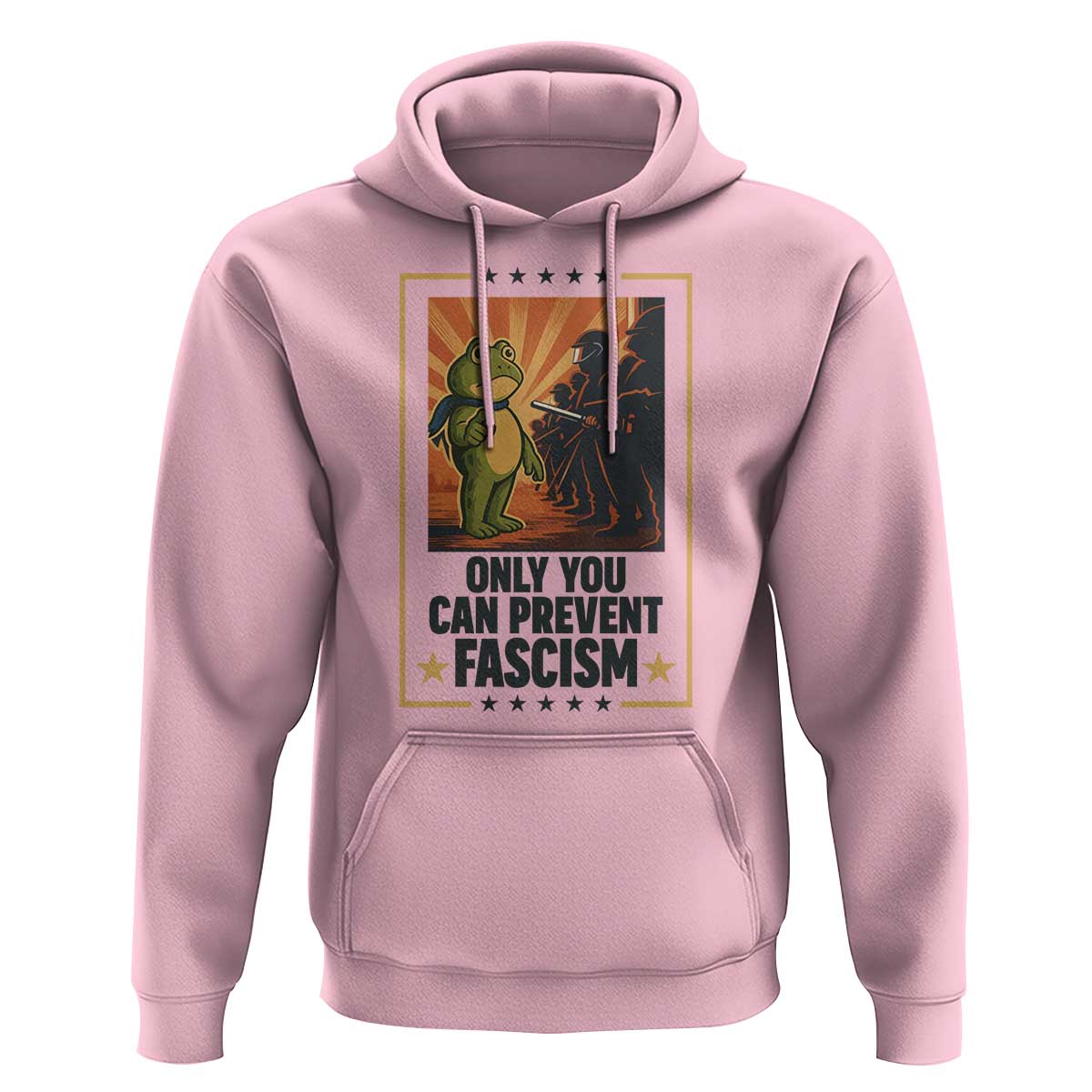 Funny Portland Frog Protest Hoodie Only You Can Prevent Fascism Gift - Wonder Print Shop