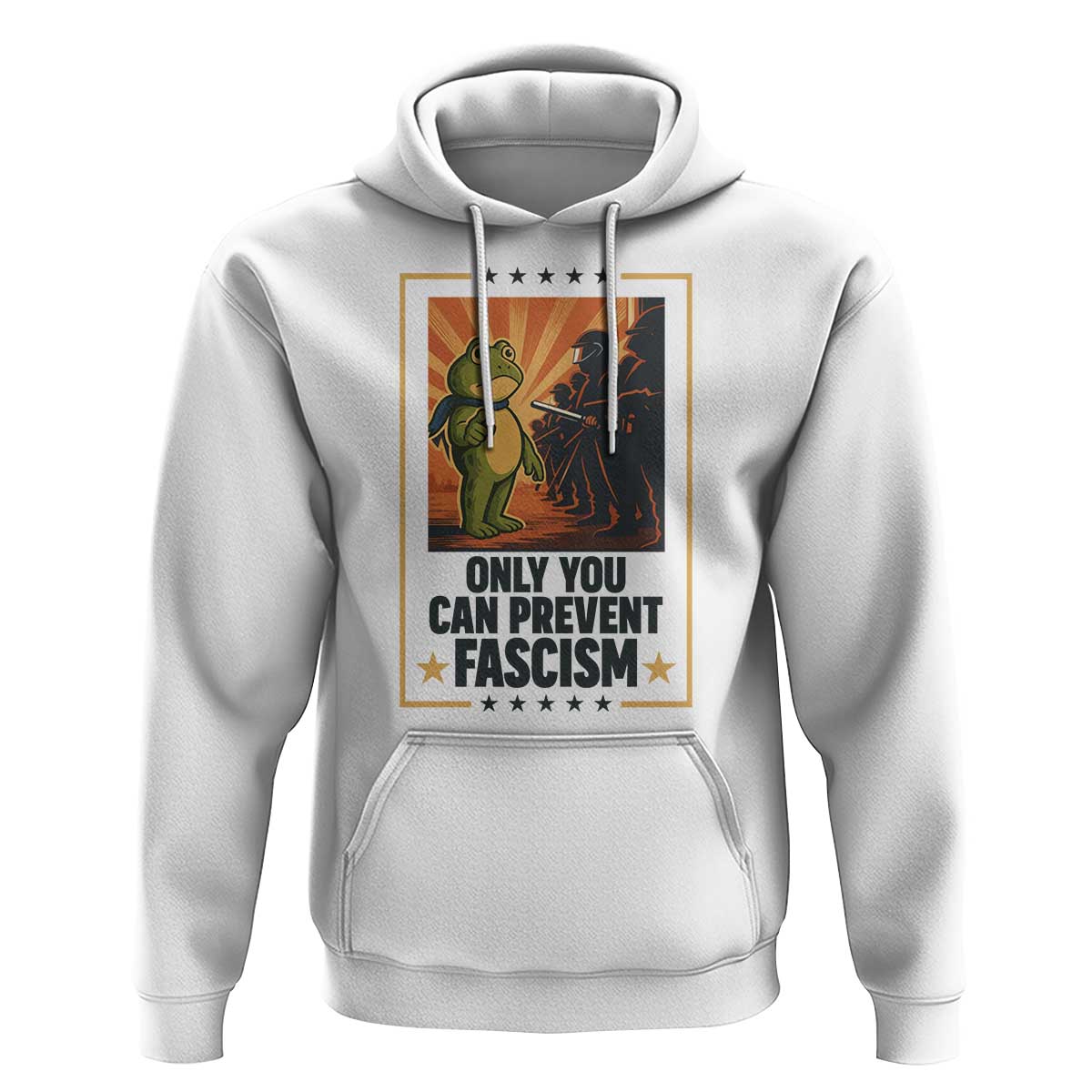 Funny Portland Frog Protest Hoodie Only You Can Prevent Fascism Gift - Wonder Print Shop