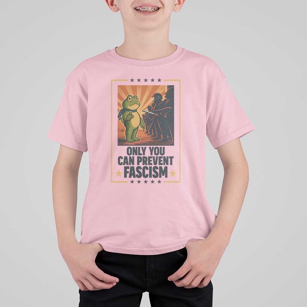 Funny Portland Frog Protest T Shirt For Kid Only You Can Prevent Fascism Gift - Wonder Print Shop