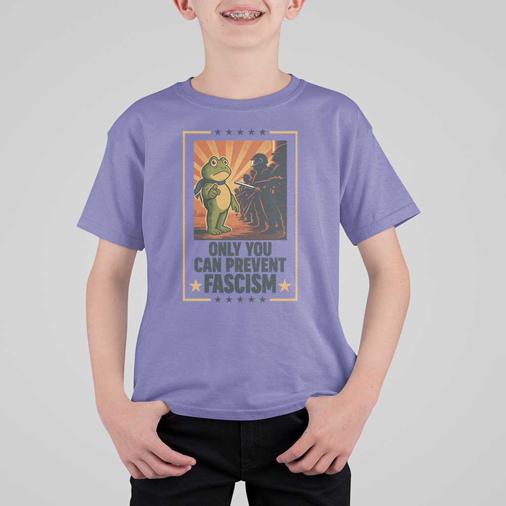 Funny Portland Frog Protest T Shirt For Kid Only You Can Prevent Fascism Gift - Wonder Print Shop
