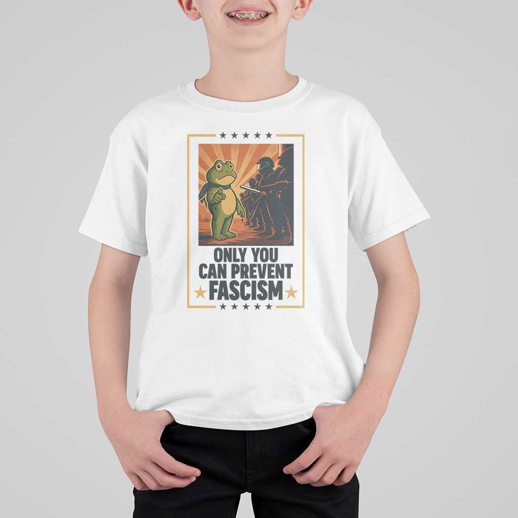 Funny Portland Frog Protest T Shirt For Kid Only You Can Prevent Fascism Gift - Wonder Print Shop