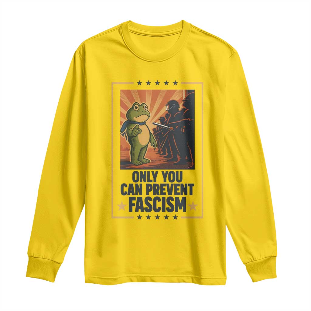 Funny Portland Frog Protest Long Sleeve Shirt Only You Can Prevent Fascism Gift - Wonder Print Shop