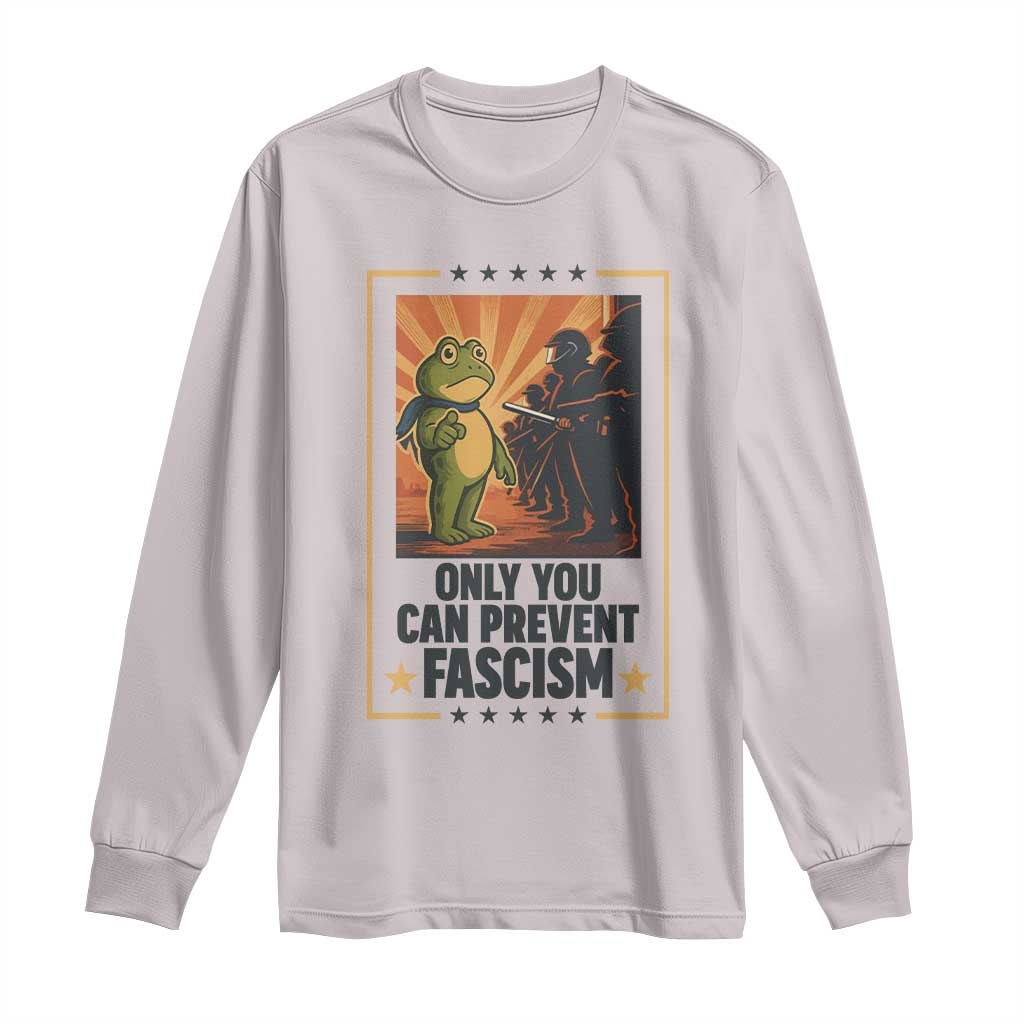 Funny Portland Frog Protest Long Sleeve Shirt Only You Can Prevent Fascism Gift - Wonder Print Shop