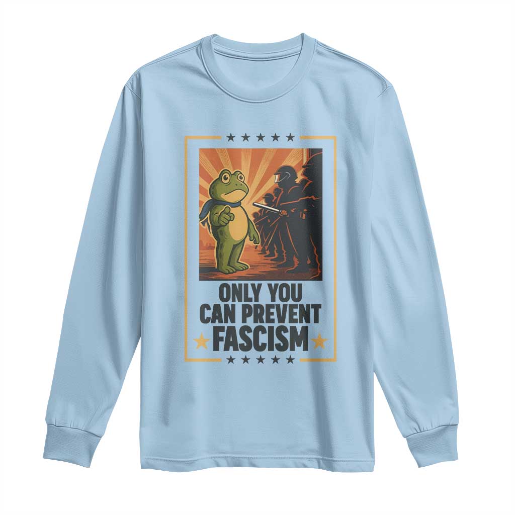 Funny Portland Frog Protest Long Sleeve Shirt Only You Can Prevent Fascism Gift - Wonder Print Shop