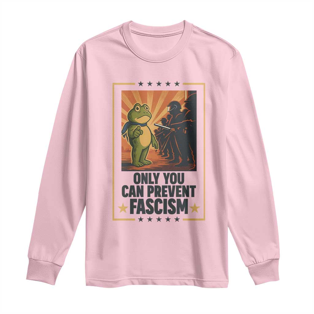 Funny Portland Frog Protest Long Sleeve Shirt Only You Can Prevent Fascism Gift - Wonder Print Shop