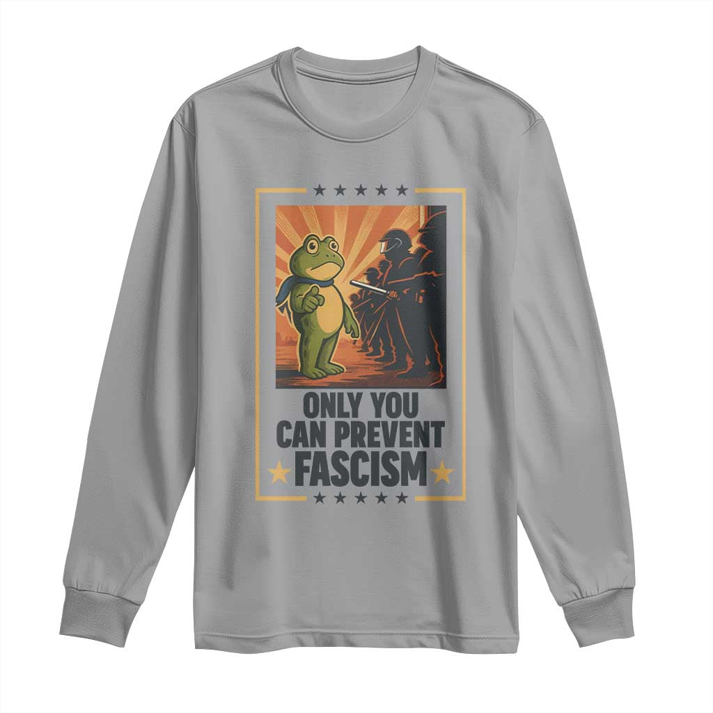 Funny Portland Frog Protest Long Sleeve Shirt Only You Can Prevent Fascism Gift - Wonder Print Shop