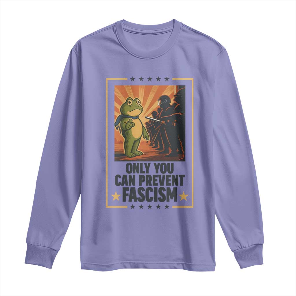 Funny Portland Frog Protest Long Sleeve Shirt Only You Can Prevent Fascism Gift - Wonder Print Shop