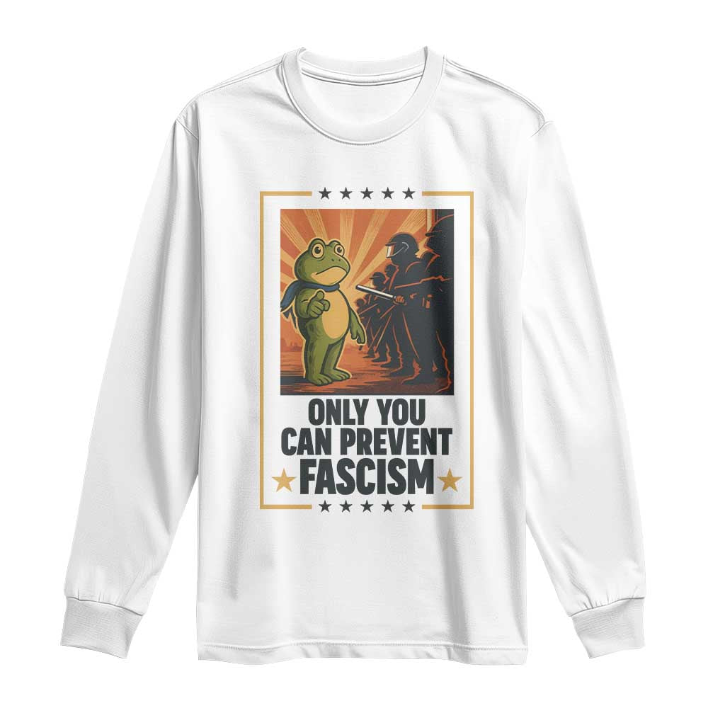 Funny Portland Frog Protest Long Sleeve Shirt Only You Can Prevent Fascism Gift - Wonder Print Shop