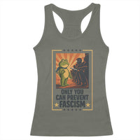 Funny Portland Frog Protest Racerback Tank Top Only You Can Prevent Fascism Gift - Wonder Print Shop