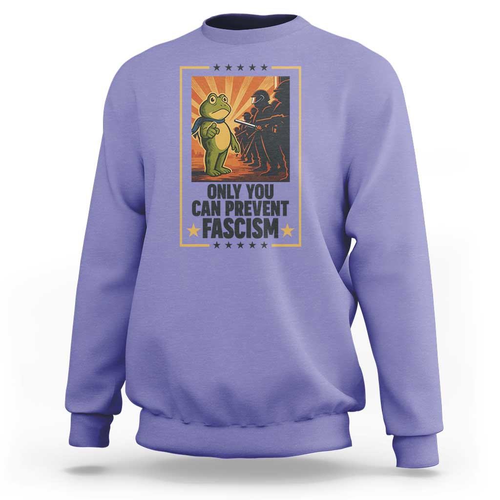 Funny Portland Frog Protest Sweatshirt Only You Can Prevent Fascism Gift - Wonder Print Shop