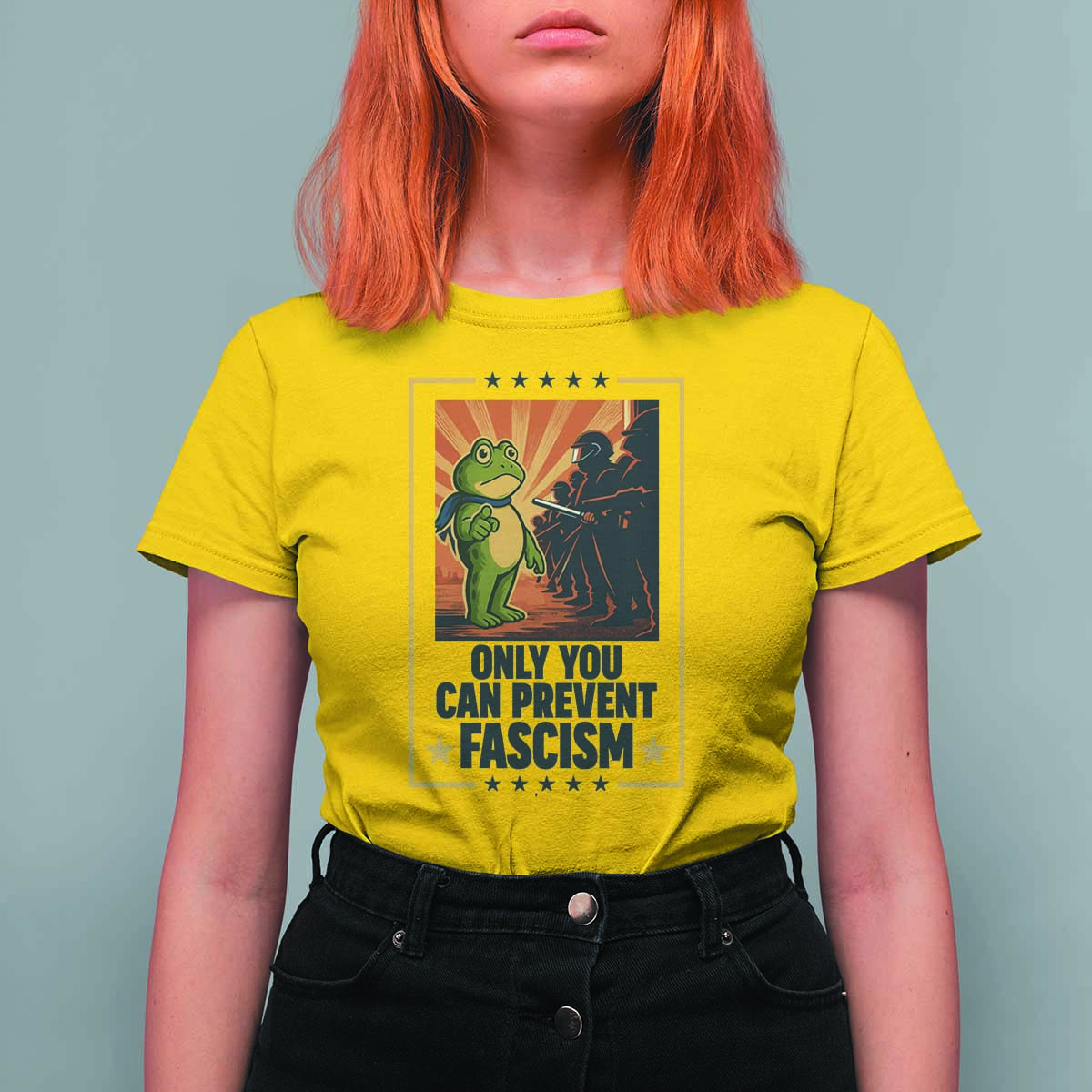 Funny Portland Frog Protest T Shirt For Women Only You Can Prevent Fascism Gift - Wonder Print Shop